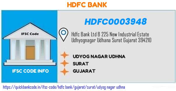Hdfc Bank Udyog Nagar Udhna HDFC0003948 IFSC Code