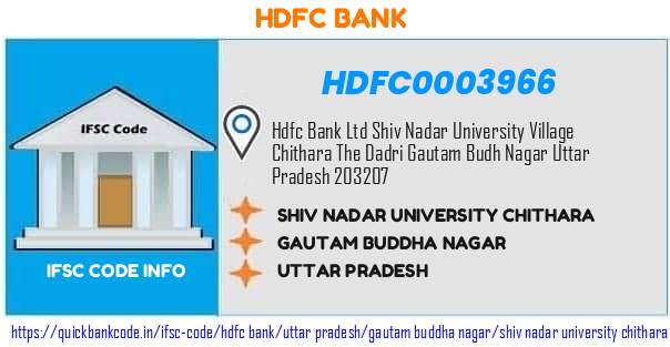 HDFC0003966 HDFC Bank. SHIV NADAR UNIVERSITY CHITHARA