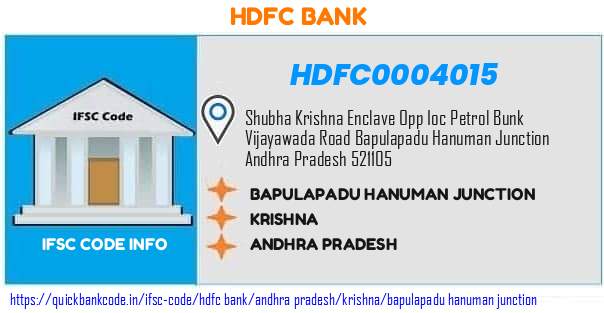 Hdfc Bank Bapulapadu Hanuman Junction HDFC0004015 IFSC Code