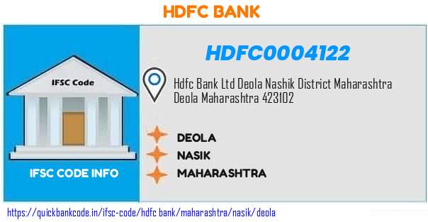 Hdfc Bank Deola HDFC0004122 IFSC Code