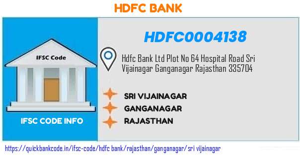 Hdfc Bank Sri Vijainagar HDFC0004138 IFSC Code