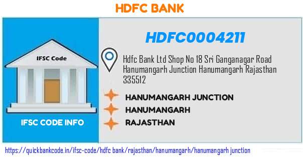 Hdfc Bank Hanumangarh Junction HDFC0004211 IFSC Code