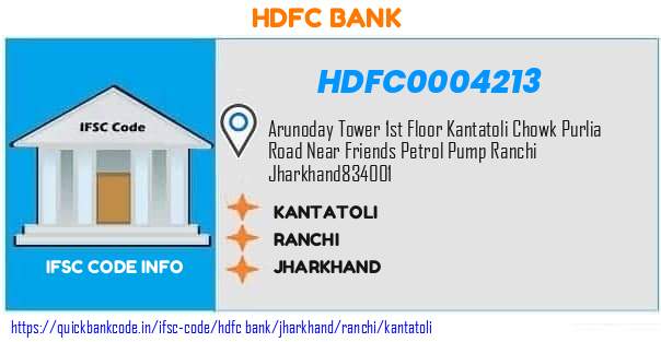 Hdfc Bank Kantatoli HDFC0004213 IFSC Code