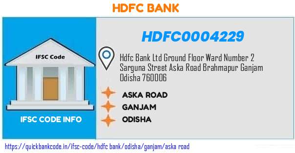 Hdfc Bank Aska Road HDFC0004229 IFSC Code