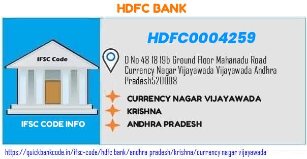 Hdfc Bank Currency Nagar Vijayawada HDFC0004259 IFSC Code