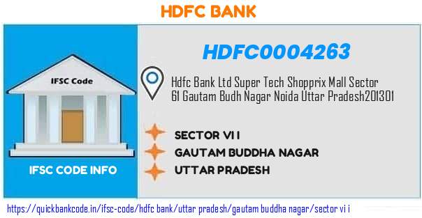 Hdfc Bank Sector Vi I HDFC0004263 IFSC Code