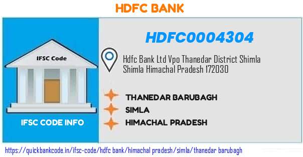 Hdfc Bank Thanedar Barubagh HDFC0004304 IFSC Code