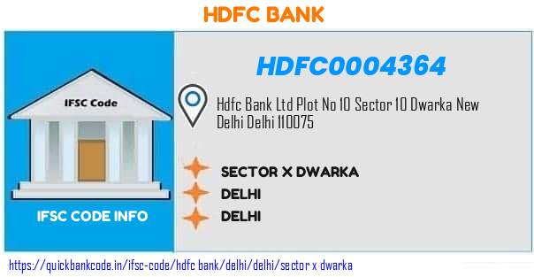 Hdfc Bank Sector X Dwarka HDFC0004364 IFSC Code