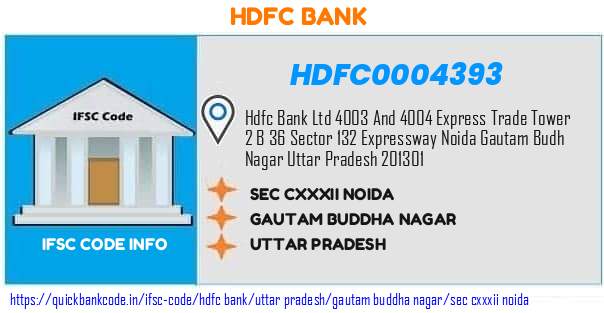 HDFC0004393 HDFC Bank. SEC CXXXII NOIDA