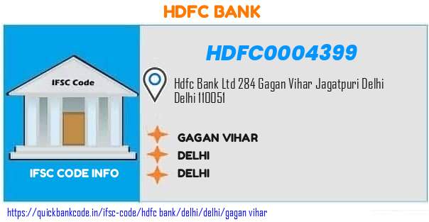 Hdfc Bank Gagan Vihar HDFC0004399 IFSC Code
