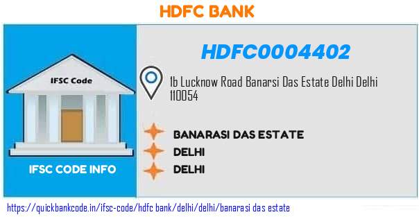 Hdfc Bank Banarasi Das Estate HDFC0004402 IFSC Code