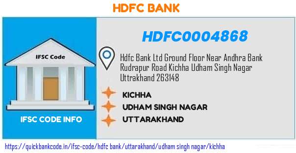 Hdfc Bank Kichha HDFC0004868 IFSC Code