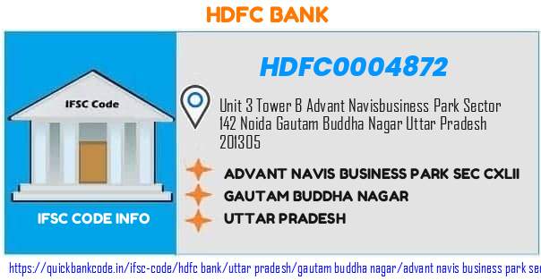 Hdfc Bank Advant Navis Business Park Sec Cxlii HDFC0004872 IFSC Code