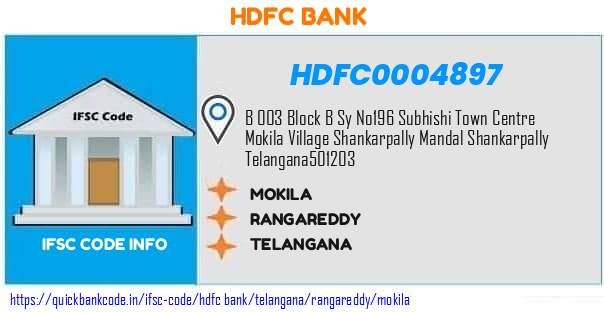 Hdfc Bank Mokila HDFC0004897 IFSC Code