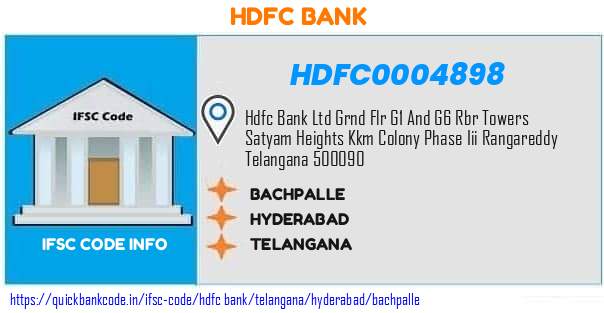 Hdfc Bank Bachpalle HDFC0004898 IFSC Code