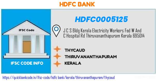 Hdfc Bank Thycaud HDFC0005125 IFSC Code