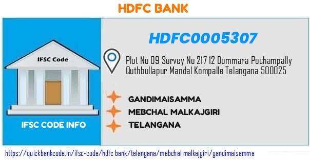 Hdfc Bank Gandimaisamma HDFC0005307 IFSC Code