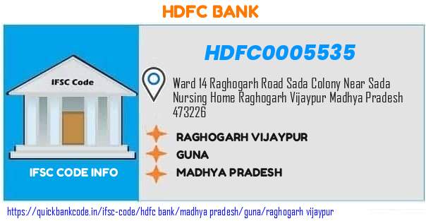 Hdfc Bank Raghogarh Vijaypur HDFC0005535 IFSC Code