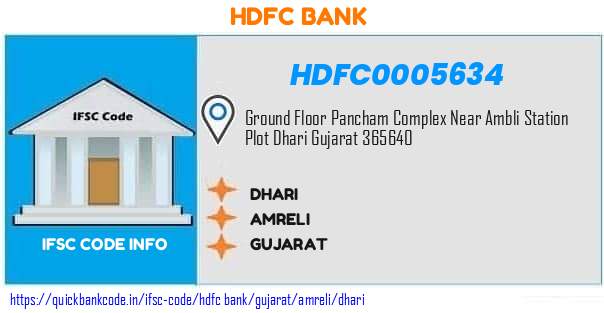 Hdfc Bank Dhari HDFC0005634 IFSC Code