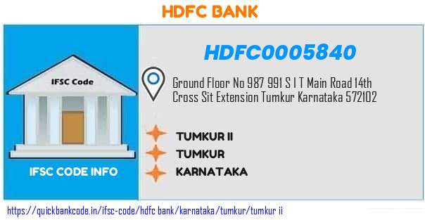 Hdfc Bank Tumkur Ii HDFC0005840 IFSC Code