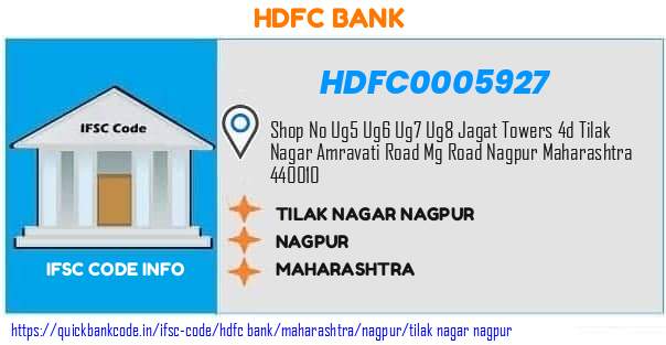 Hdfc Bank Tilak Nagar Nagpur HDFC0005927 IFSC Code
