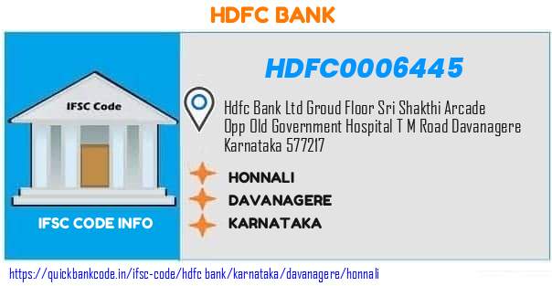 Hdfc Bank Honnali HDFC0006445 IFSC Code