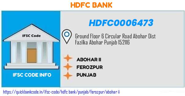 Hdfc Bank Abohar Ii HDFC0006473 IFSC Code
