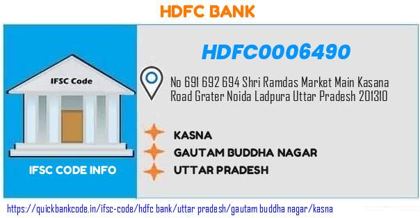 Hdfc Bank Kasna HDFC0006490 IFSC Code