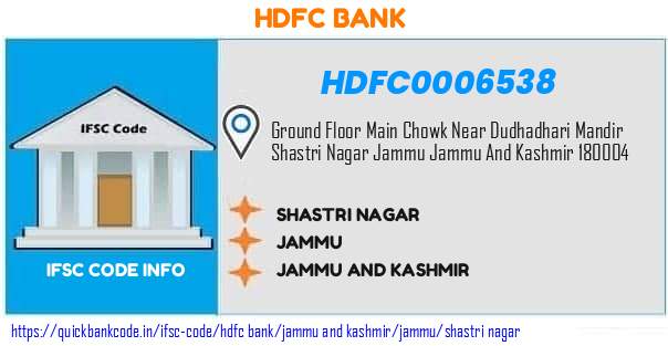 Hdfc Bank Shastri Nagar HDFC0006538 IFSC Code