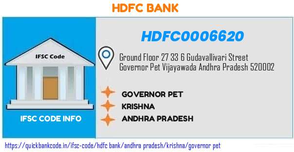 Hdfc Bank Governor Pet HDFC0006620 IFSC Code