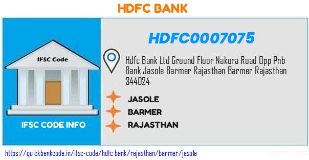 Hdfc Bank Jasole HDFC0007075 IFSC Code