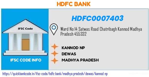 Hdfc Bank Kannod Np HDFC0007403 IFSC Code