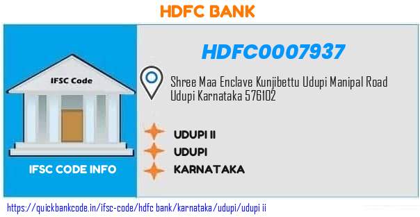 Hdfc Bank Udupi Ii HDFC0007937 IFSC Code