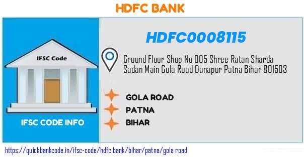 HDFC0008115 HDFC Bank. GOLA ROAD