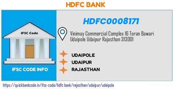 Hdfc Bank Udaipole HDFC0008171 IFSC Code