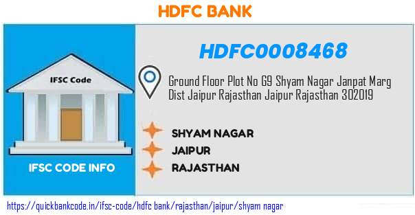 Hdfc Bank Shyam Nagar HDFC0008468 IFSC Code