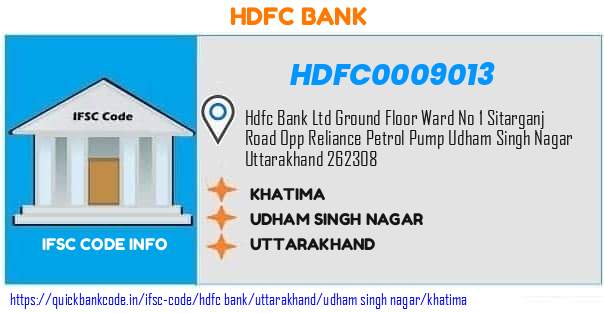 Hdfc Bank Khatima HDFC0009013 IFSC Code