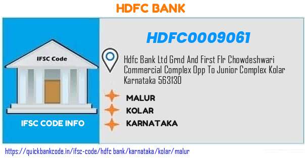 Hdfc Bank Malur HDFC0009061 IFSC Code