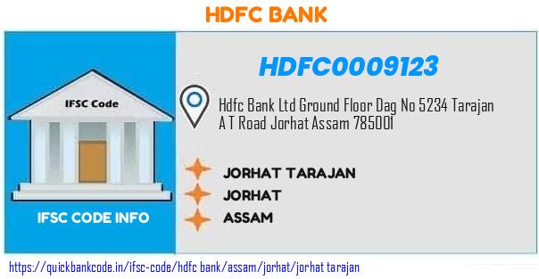 Hdfc Bank Jorhat Tarajan HDFC0009123 IFSC Code