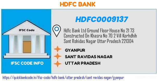Hdfc Bank Gyanpur HDFC0009137 IFSC Code
