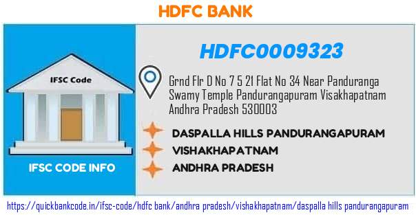 Hdfc Bank Daspalla Hills Pandurangapuram HDFC0009323 IFSC Code