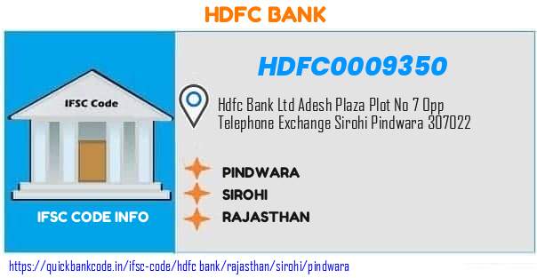 Hdfc Bank Pindwara HDFC0009350 IFSC Code