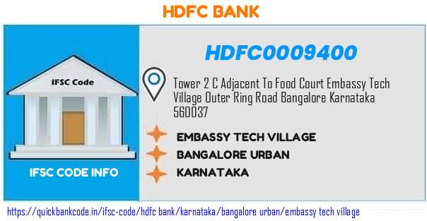 Hdfc Bank Embassy Tech Village HDFC0009400 IFSC Code