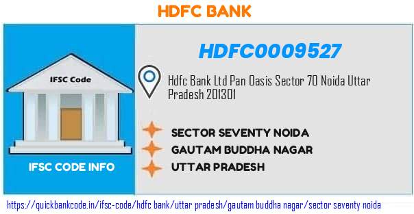 Hdfc Bank Sector Seventy Noida HDFC0009527 IFSC Code