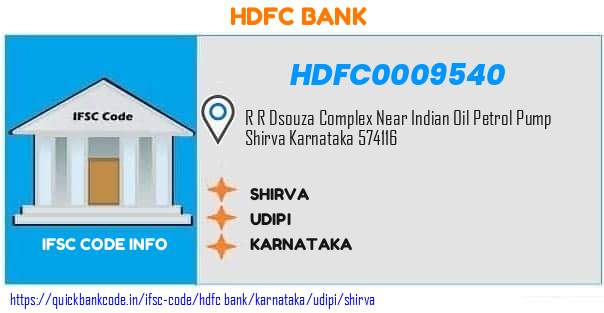 Hdfc Bank Shirva HDFC0009540 IFSC Code