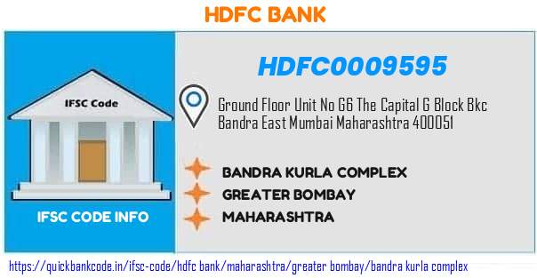 HDFC0009595 HDFC Bank. BANDRA KURLA COMPLEX