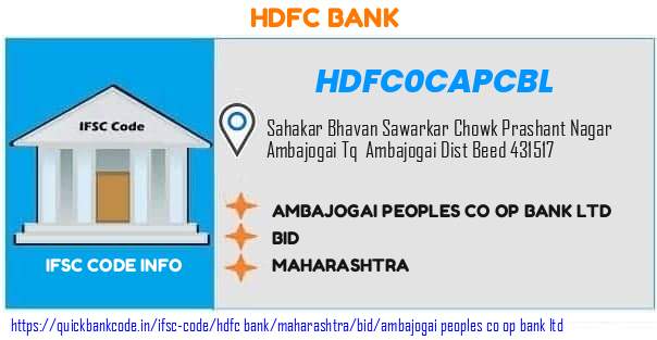 Hdfc Bank Ambajogai Peoples Co Op Bank  HDFC0CAPCBL IFSC Code
