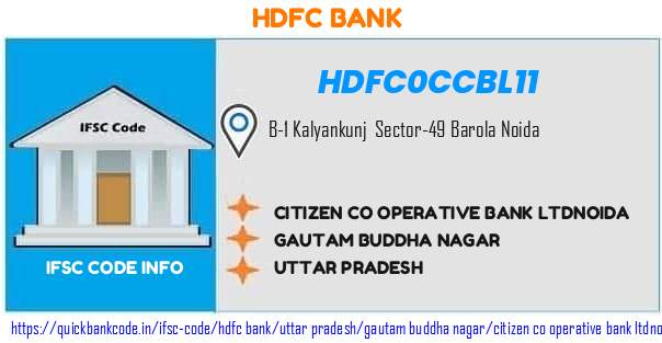 Hdfc Bank Citizen Co Operative Bank noida HDFC0CCBL11 IFSC Code