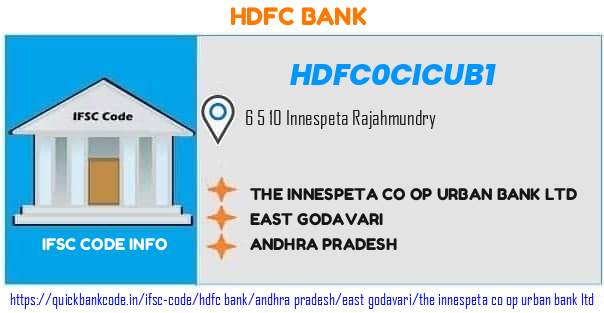 Hdfc Bank The Innespeta Co Op Urban Bank  HDFC0CICUB1 IFSC Code
