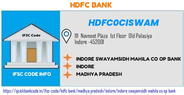 Hdfc Bank Indore Swayamsidh Mahila Co Op Bank HDFC0CISWAM IFSC Code